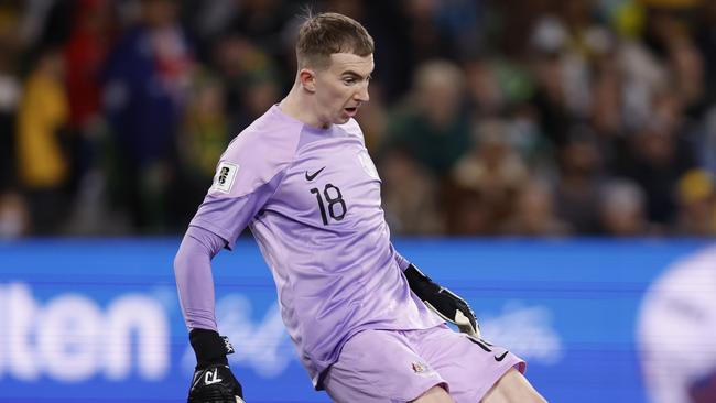 Australian goalkeeper Joe Gauci says the Socceroos have ‘more belief’ despite only one win in three games under new coach Tony Popovic. Picture: Darrian Traynor / Getty Images