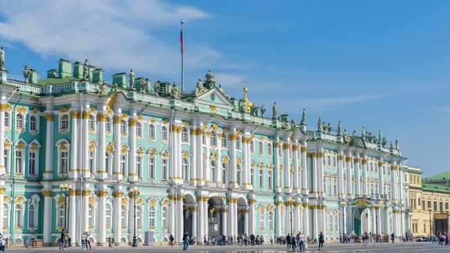 The Winter Palace on Palace Square in St Petersburg, Russia.