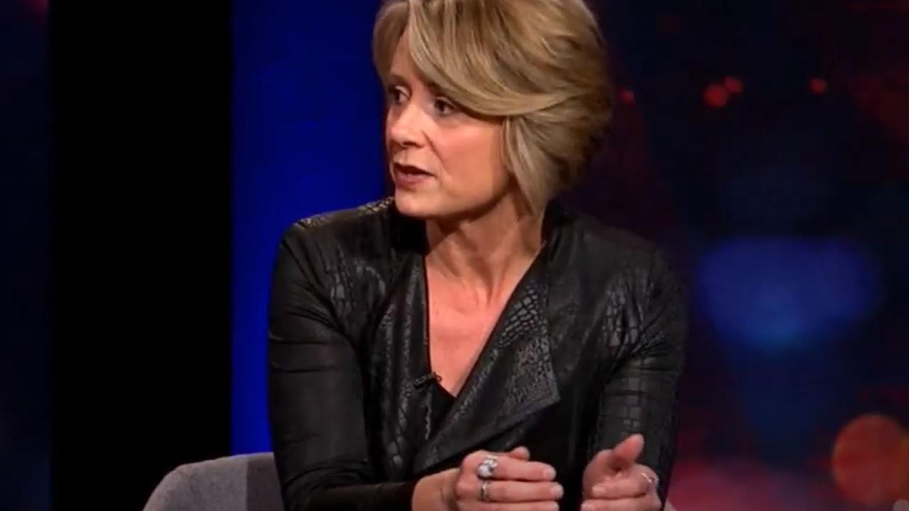 Ms Keneally emulating the famous (infamous?) Malcolm Turnbull leather jacket look. Picture: Q&amp;A