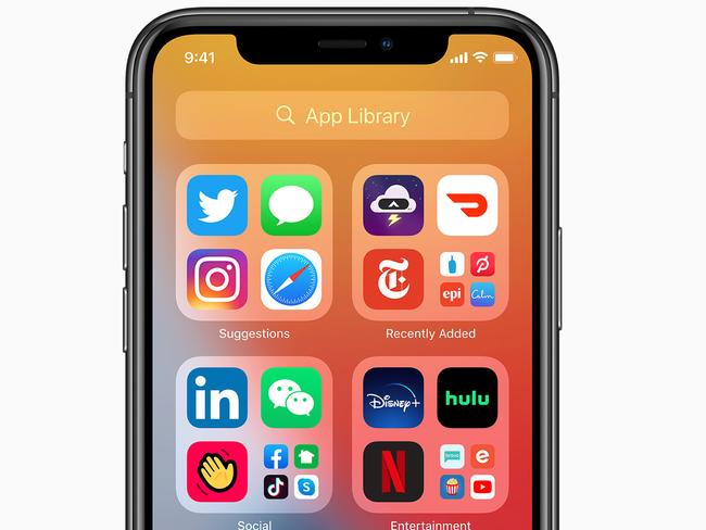 Apple 's App Library automatically curates your apps into folders.