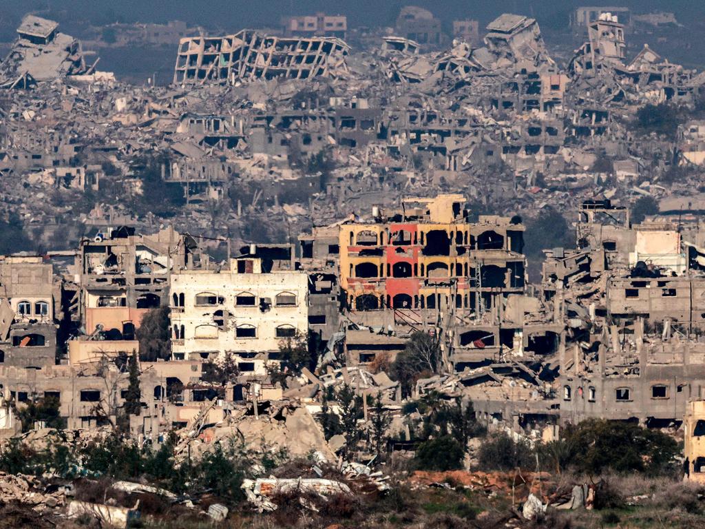 Destroyed buildings in the northern Gaza Strip. (Photo by Menahem KAHANA / AFP)