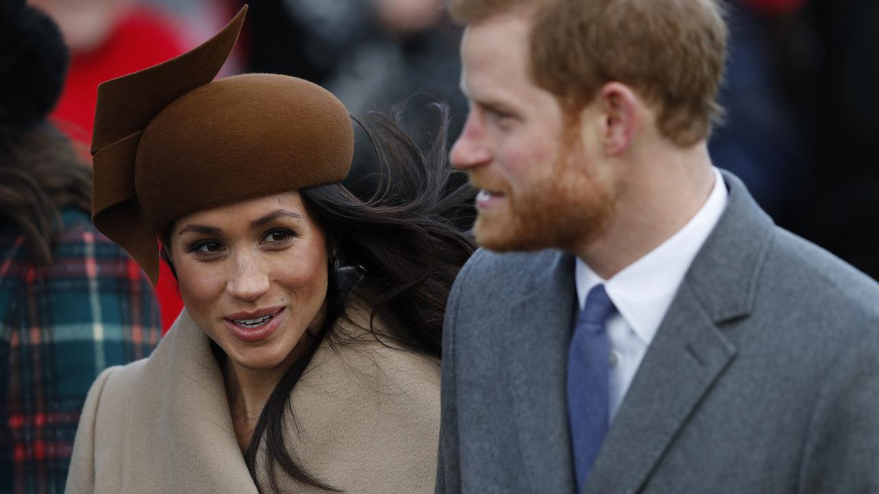 Meghan and Harry during the Royal Family's traditional Christmas Day church service in 2017. Picture: AFP.