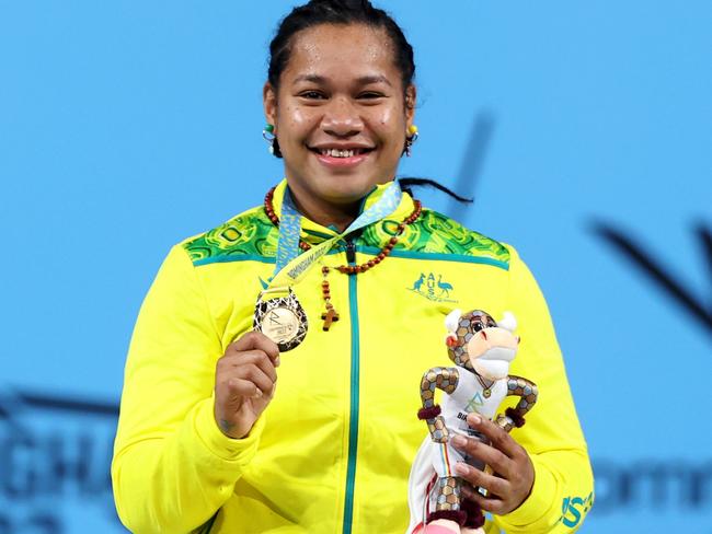 Cikamatana won Commonwealth gold in Birmingham. Picture: Dean Mouhtaropoulos/Getty Images