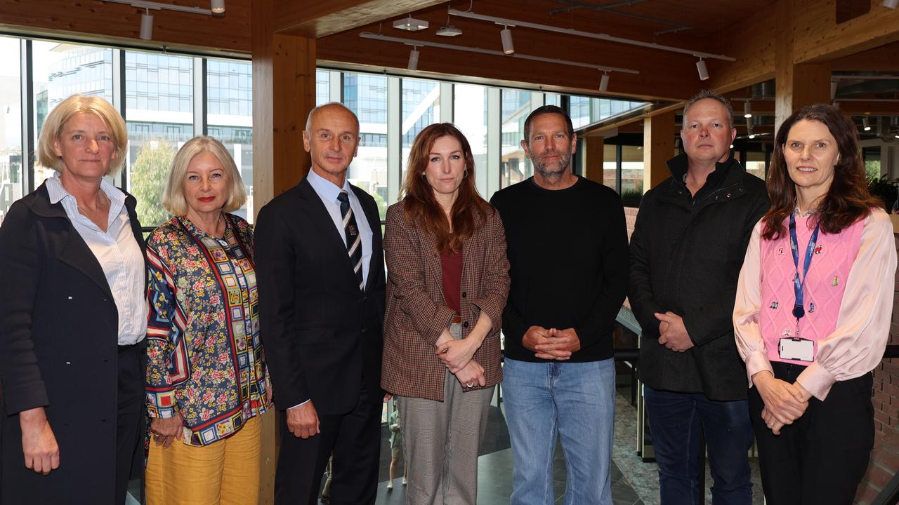 The council alliance lobbied member for Greens’ Western Victoria MP Sarah Mansfield (centre) to vote against the proposed tax. Picture: Alan Barber.