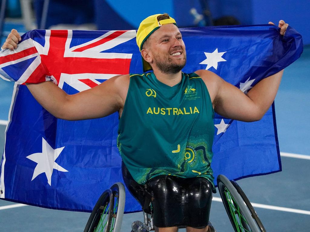 Tennis champ Dylan Alcott is a Tokyo 2020 Paralympic Games gold medallist. Picture: Ilse Schaffers/BSR Agency/Getty Images