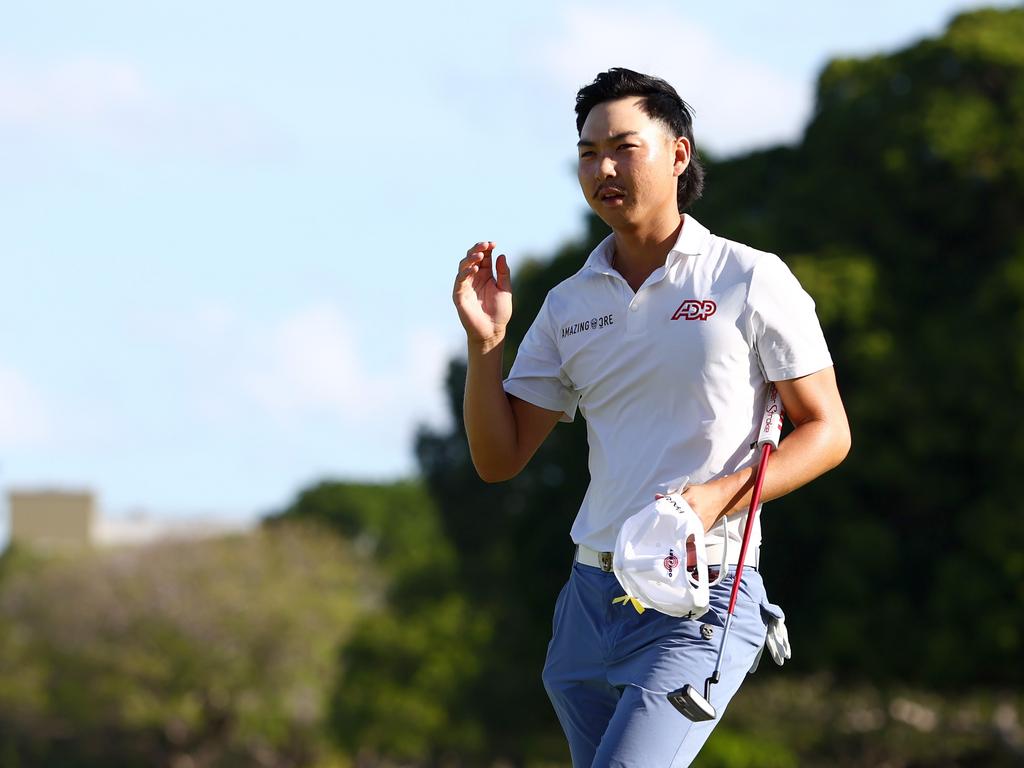 Min Woo Lee leads the Australian PGA after two rounds. Picture: Chris Hyde/Getty Images