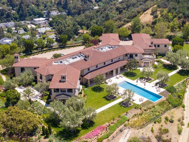 A view the mansion Meghan Markle and Prince Harry are living in at Beverly Hills. Picture: Clint Brewer Photography/BACKGRID