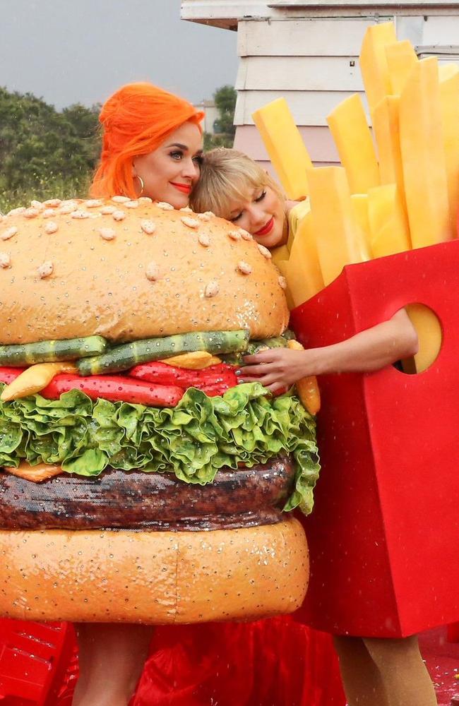 Katy Perry and Taylor Swift hug in the video for You Need To Calm Down. Picture: Twitter