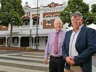 Morrie Marsden and Warren Ramsey, of Ray White Ipswich at Hotel Metropole. Picture: Cordell Richardson