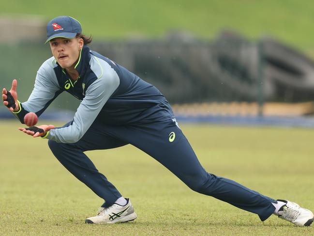 Sam Konstas completing a fielding drill in Galle Picture: Getty Images