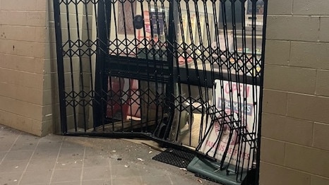 The gate was damaged in the attempted ram raid. Picture: Supplied