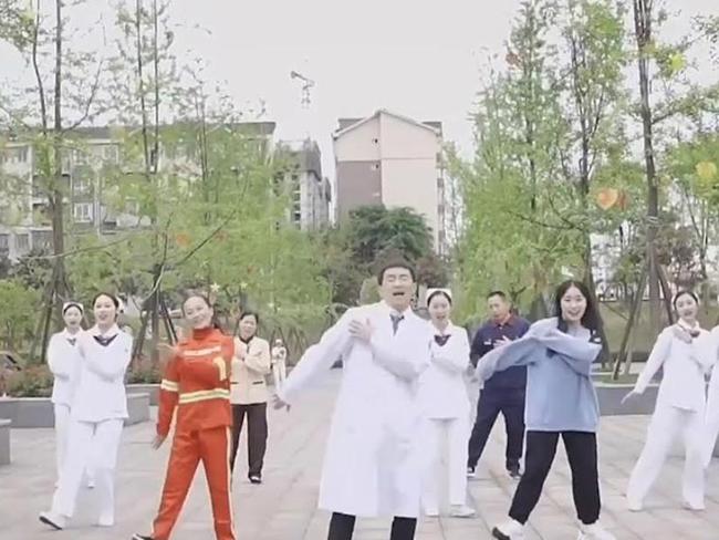 China's merry band of dancing doctors and frontline workers.