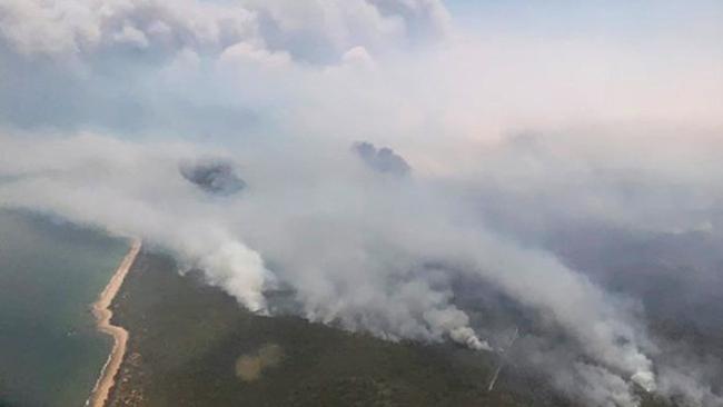 Aerial images showing the devastation from the fires. Picture: QFES