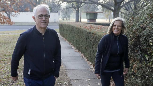 Malcolm Turnbull, pictured with his wife Lucy, has been accused of a conflict of interest in his role. Picture: Sean Davey