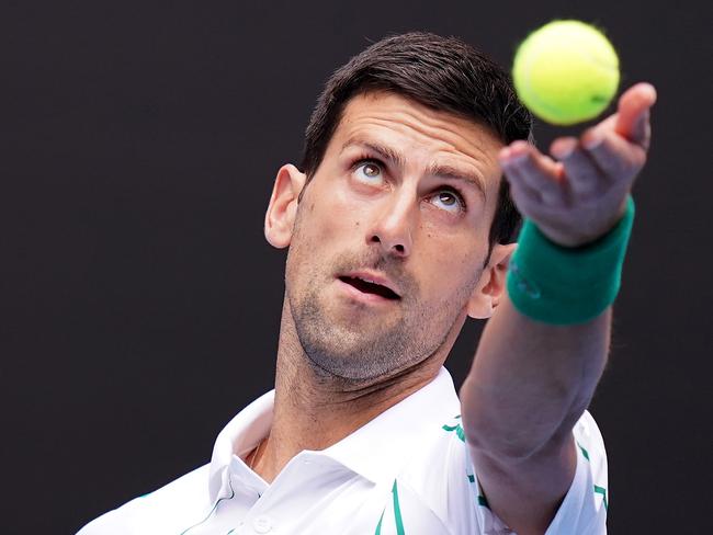 Novak Djokovic of Serbia serves during his second round match against Tatsuma Ito of Japan. Picture: AAP