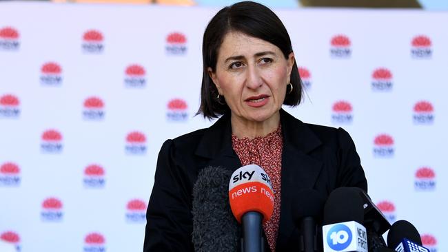 NSW Premier Gladys Berejiklian on Sunday slammed Victoria’s border restrictions, saying they should have been dropped “quite a while back”. Picture: NCA NewsWire/Bianca De Marchi