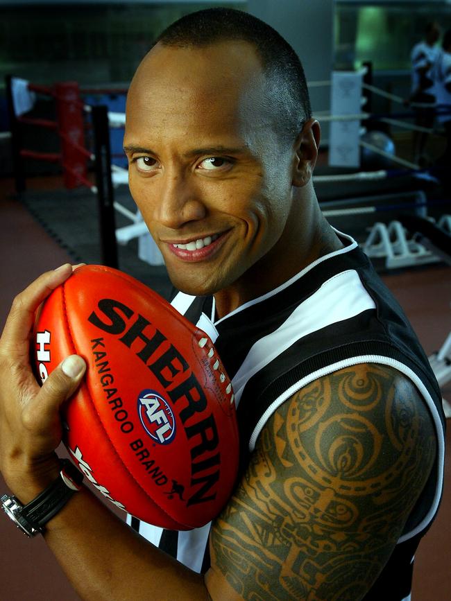 The Rock says “know your roll and cheer for the Pies”.