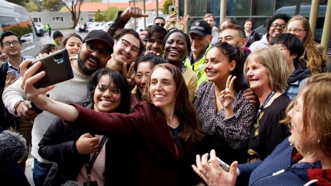 Jacinda Ardern has been criticised for breaking her government's own social distancing guidelines with this selfie.