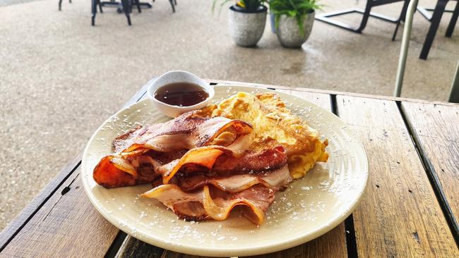 Bacon and maple french toast from Jabiru Cafe in Nundah.