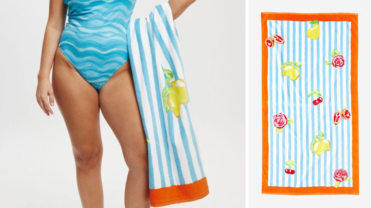 Cotton On Body Cotton Beach Towel. Picture: THE ICONIC.