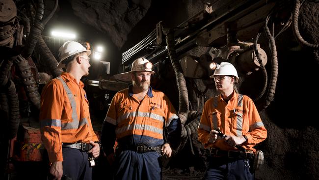 Staff at OZ Minerals' under-construction Carrapateena mine in South Australia. Supplied, January 2020.