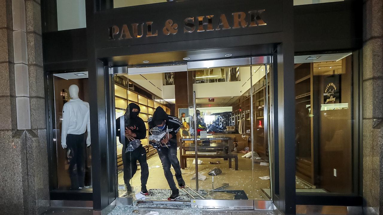 This store on Madison Avenue was ransacked. Picture: EPA/ Justin Lane