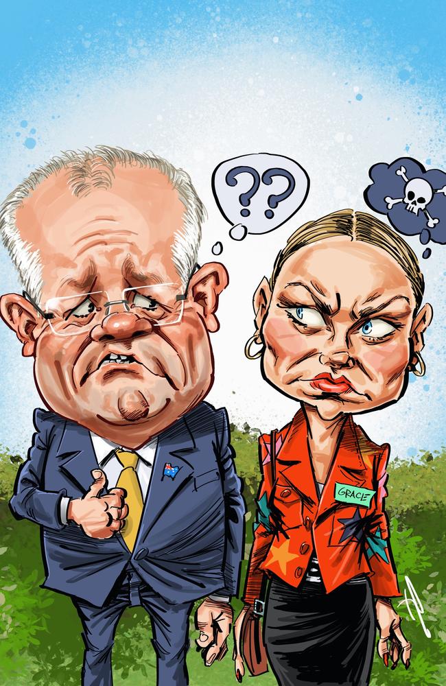 Miranda Devine Opinion column. Grace Tame snubs PM Scott Morrison at an official function.