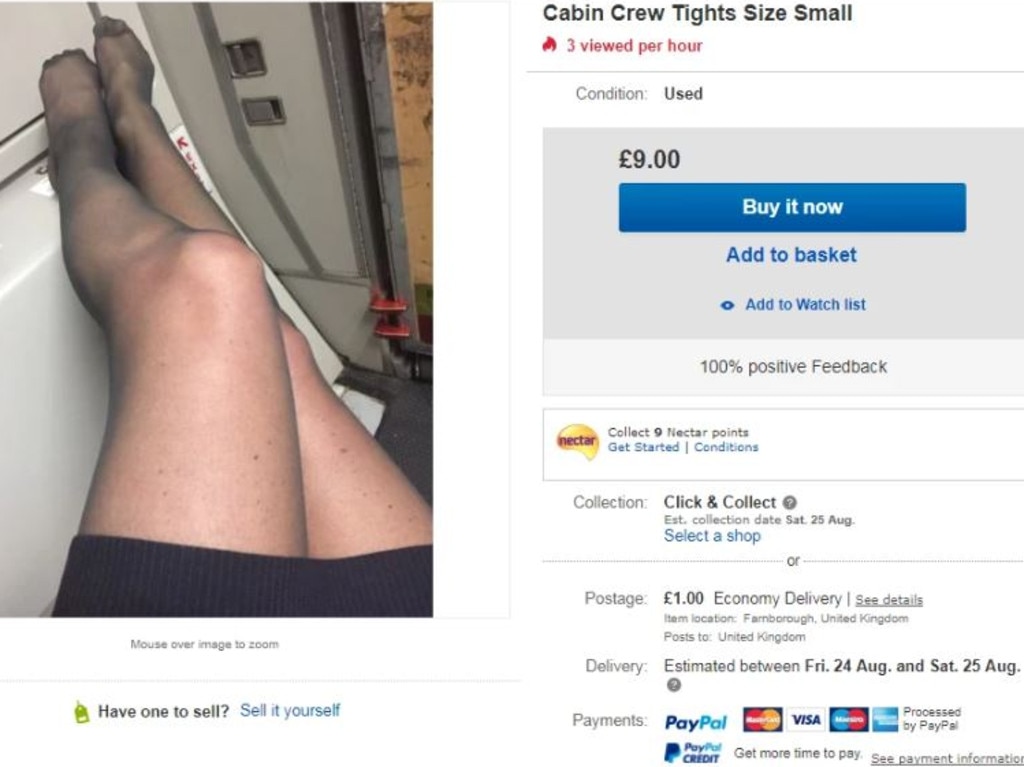 British air hostesses are selling their used tights on  to make extra  cash