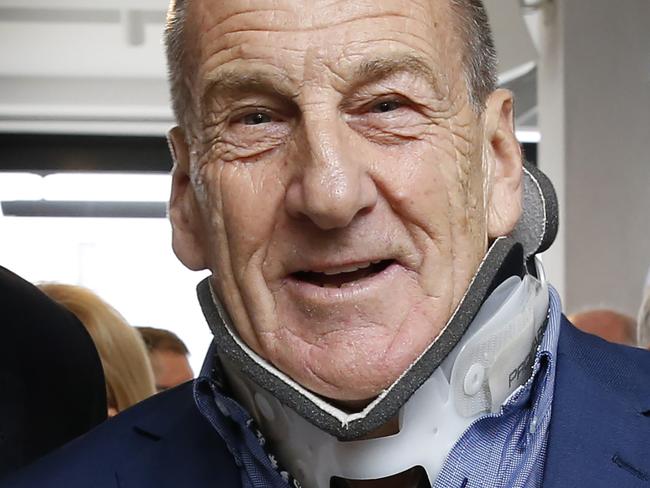 Herald Sun Page 13 Melbourne Movers and Shakers Lunch at Le Ciel. Former Premier Jeff Kennett wearing a neck brace.   Picture: David Caird