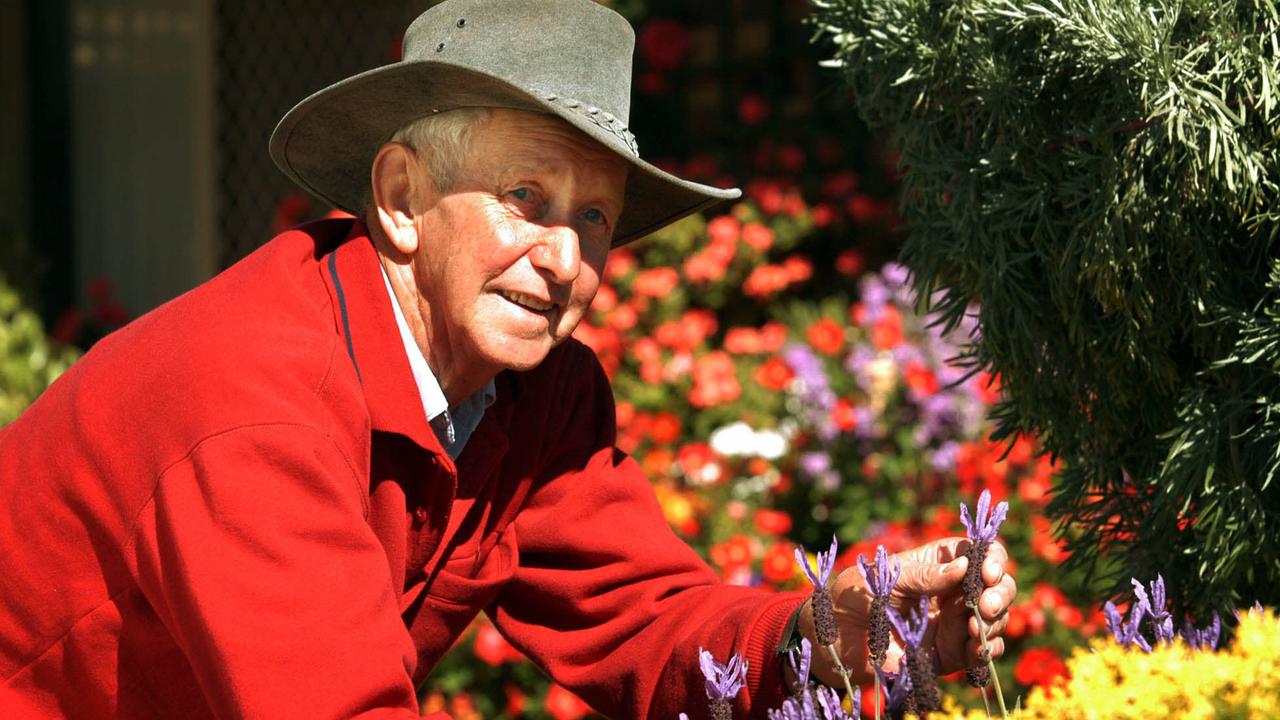 David Neale in the garden of his neighbour Ross Ferdinand at the Willowglen Retirement Village in Toowoomba. Ross died a month prior and David ensured his friend's garden was completed in time for the Carnival of Flowers Garden Competition. Picture: David Martinelli