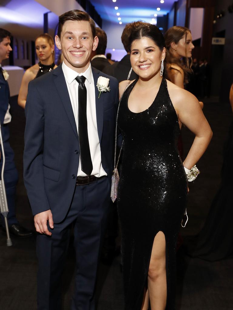 Ben Colebourne and Olivia Marcoionni pictured at the 2021 Nudgee College year 12 formal, Royal International Convention Centre Brisbane 19th of September 2021. (Image/Josh Woning)