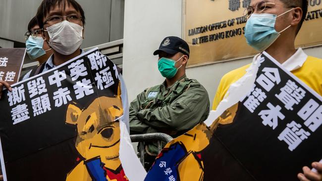 Winnie the Pooh has been banned in China since 2017. Picture: Isaac Lawrence/AFP