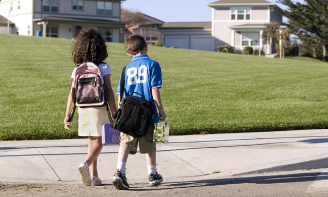 When should kids walk to school alone?