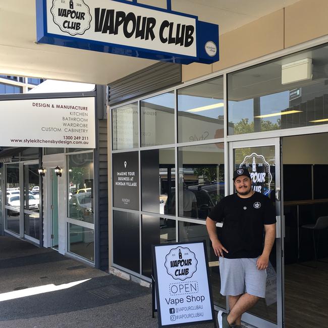 Vapour Club co-owner Temaru Teamoke said they moved in because they believed their product suits the 'hipster' Village. Picture: Darren Cartwright