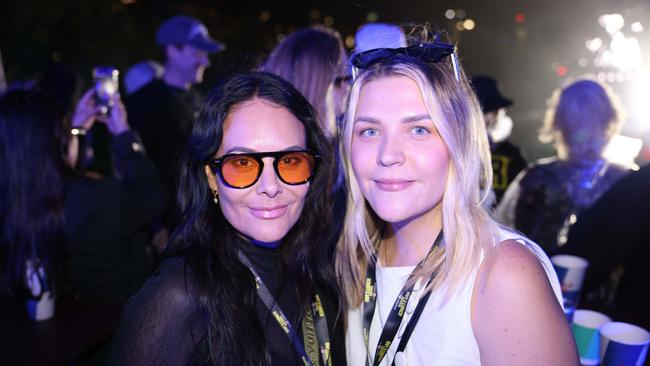Ariana Drew and Brooke Connor at the Out 2 Lunch Festival 2025 on Saturday at Broadwater Parklands Southport for Gold Coast at Large. Picture, Portia Large.