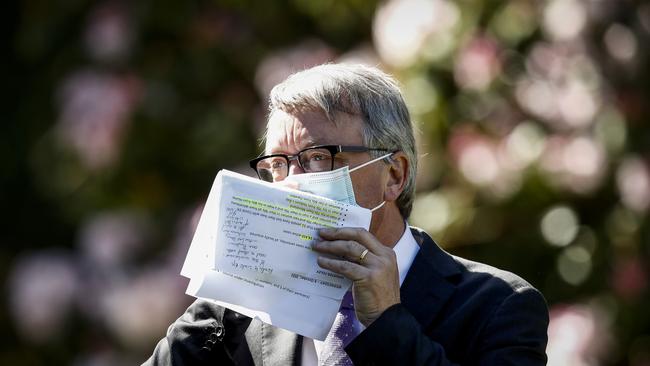 Victorian Health Minister Martin Foley urged people to not buy fake vaccine certificates. Picture Darrian Traynor/Getty Images