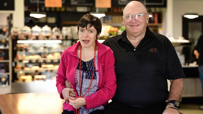 David Holst with his daughter Kim at Minda's cafe, North Brighton. Picture: Bianca De Marchi