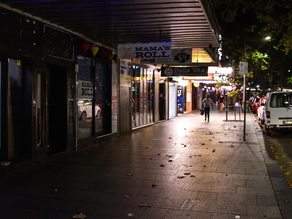 ‘This used to be f***ing bonkers!’ … disappointed partygoers are stunned by the empty streets. Picture: Flavio Brancaleone