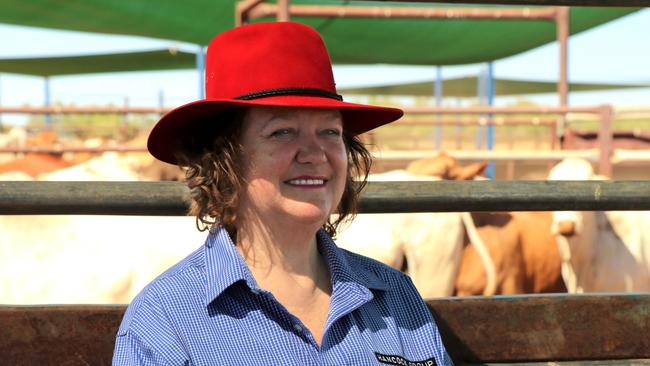 Gina Rinehart at her Helen Springs cattle station.