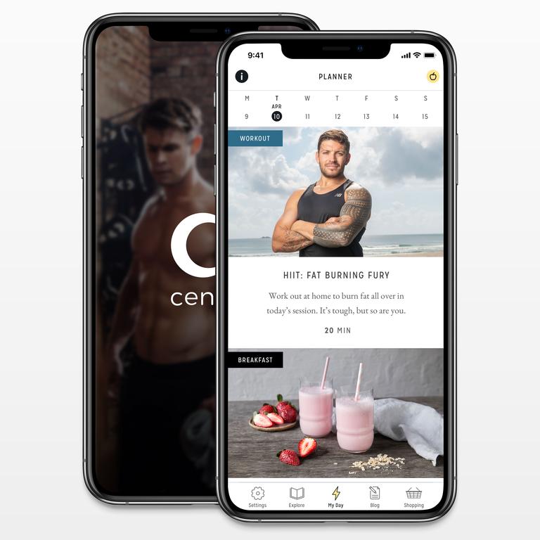 The app is easy to navigate and features workouts and recipes. Picture: Supplied