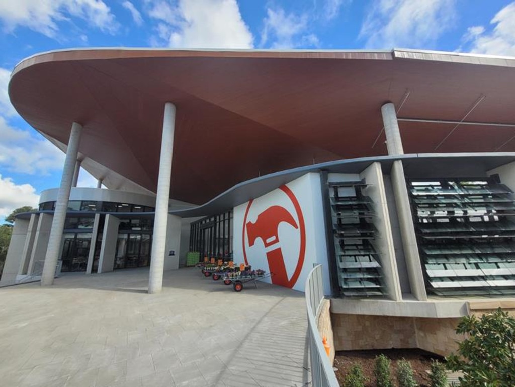 The new Bunnings Pymble store differs from the traditional Bunnings format such as a uniquely shaped roof.