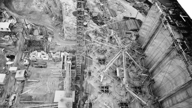 Inside the Glebe Island wheat silos, 1920. Picture: Arthur Ernest Foster. Supplied: State Library of NSW