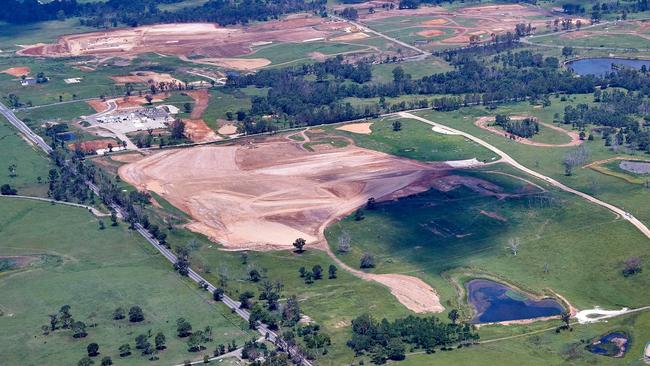 Aerial shots of the Western Sydney Airport site.