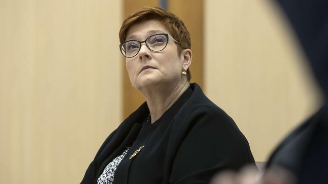 Foreign Minister Marise Payne during estimates in Parliament House. Picture: NCA NewsWire / Gary Ramage