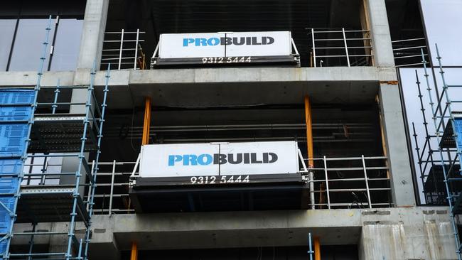 Australian building company Probuild has plunged into administration with over $5 billion in building projects around Australia now under a cloud. A Probuild site in Elizabeth St. Melbourne is pictured.Picture: Ian Currie.