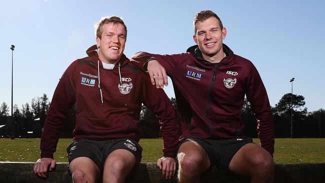 Manly NRL players Jake and Tom Trbojevic pose for a portrait at the Sydney Academy of Sport, Narrabeen. Picture: Brett Costello