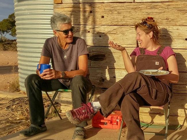 April Nowell (R) and Keryn Walshe, Koonalda Cave, South Australia