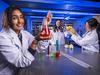 Secondary school students Hita Keshav, 15, Caitlyn Lewis, 17 and Emily Pham, 16 in the lab at Monash Science School. GIRLS are still underrepresented in STEM subjects despite major investments in recent years to boost pathways. It comes as Thursday marks the annual International Day of Women and Girls in Science. Female students at John Monash Science School, in Clayton, are celebrating the day by attending a virtual event hosted by the Royal Women's Hospital. More than 4000 students across Victoria will be involved in the event, which will see researchers and scientists give insights about their jobs. Picture: Jake Nowakowski