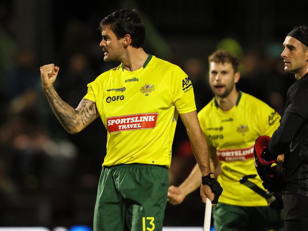 A fist pump for Blake Govers after his unstoppable goal. Picture: Simon Watts/BW Media NZ