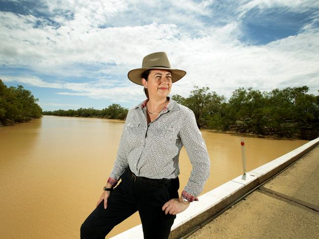 Premier Annastacia Palaszczuk on a visit to western Queensland. Picture: Mark Calleja